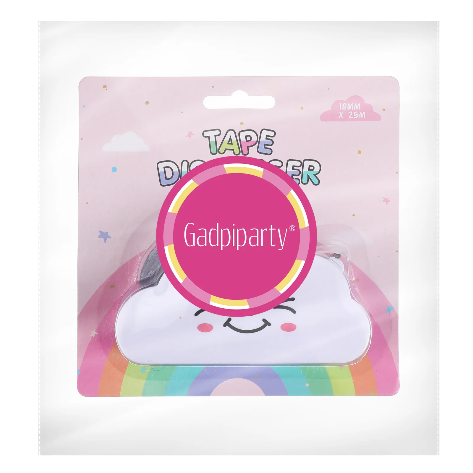 Tape Rainbow dengan Dispenser Desktop Stand untuk Anak White Out Manual Lucu