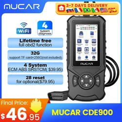 MUCAR CDE900/cde900 Pro/CDE900 Lite OBD2 Diagnostic Tool 32GB Scanner Brake Airbag Transmission Engine Diagnosis Code Reader