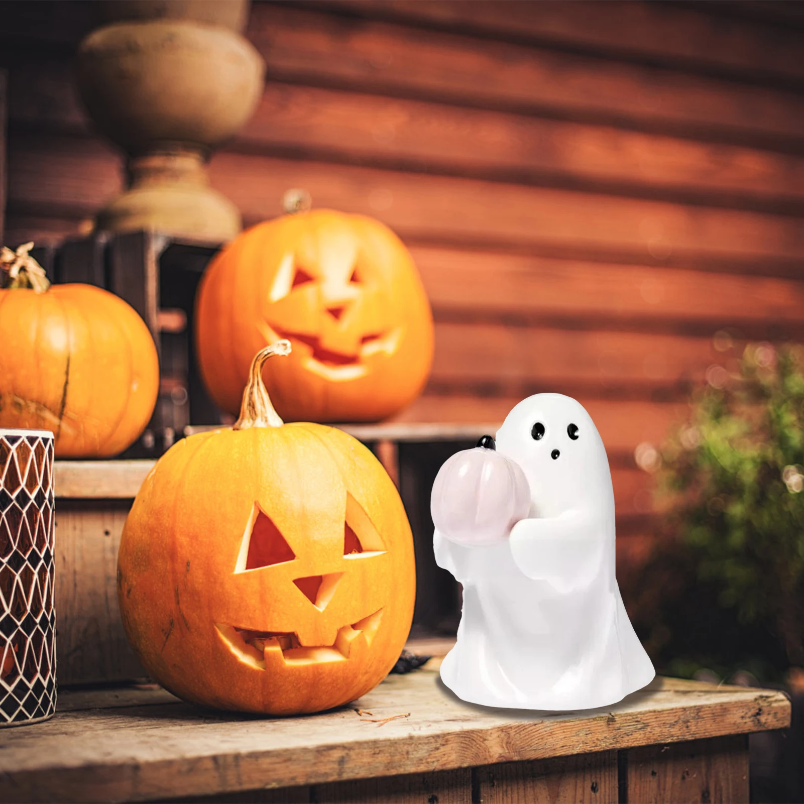 Resin Ghosts Tabletop Decoration White Ghost Halloween Resin Sculpture For Family Friend Neighbor Gift 2024 Halloween Ornaments