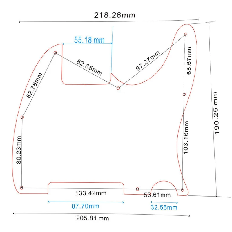 Xinyue Custom Guitar Parts - For 8 Hole Screws US Tele Guitar Pickguard With Blank Scratch Plate Multicolor Choice