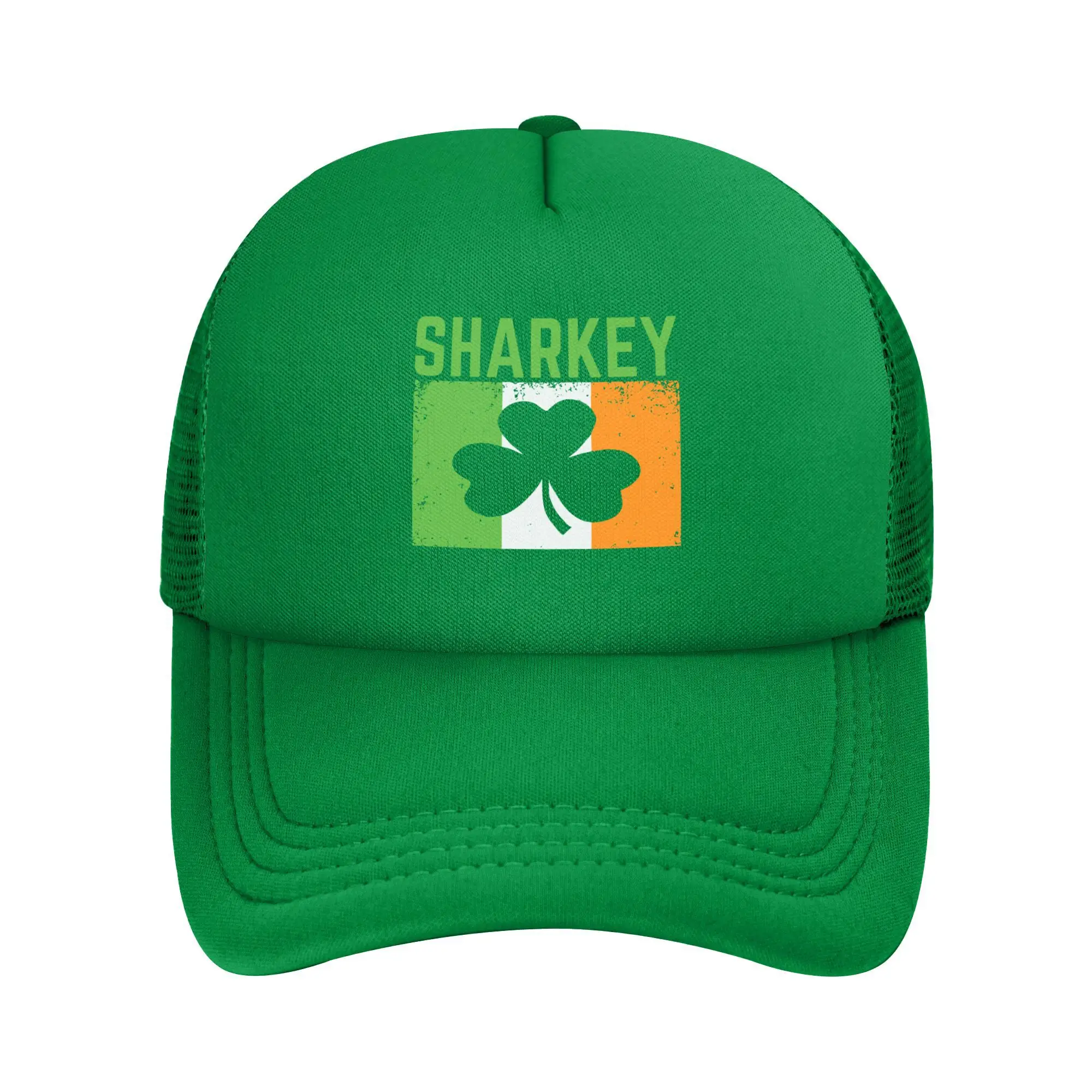 Sharkey Surname Clover Mesh Baseball Cap Adult Sun Hat St. Patrick's Day Irish Paddy Hat Adjustable Racing Cap Trucker Hat