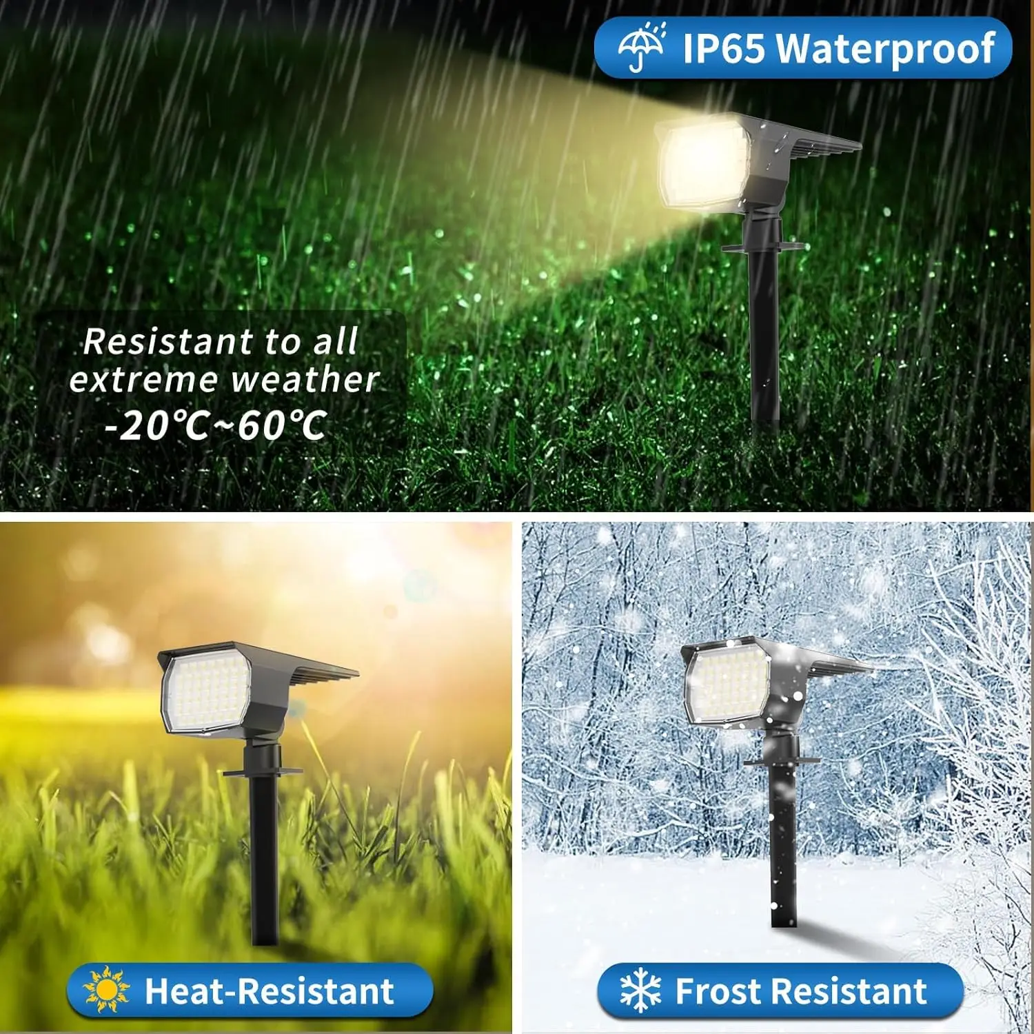 12 Pack Outdoor Solar Spot Lights, Waterproof IP65, 46 LEDs with 3 Modes for Garden Pathway Yard