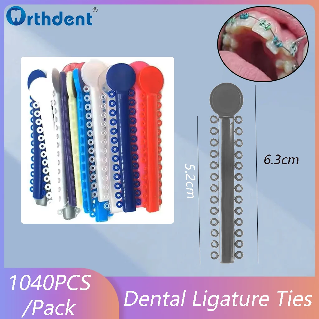 

1040 Pcs/Pack Dental Elastic Ligature Ties Orthodontic Colorful Elastomeric Bands For Brackets Braces Dentist Treatment Material