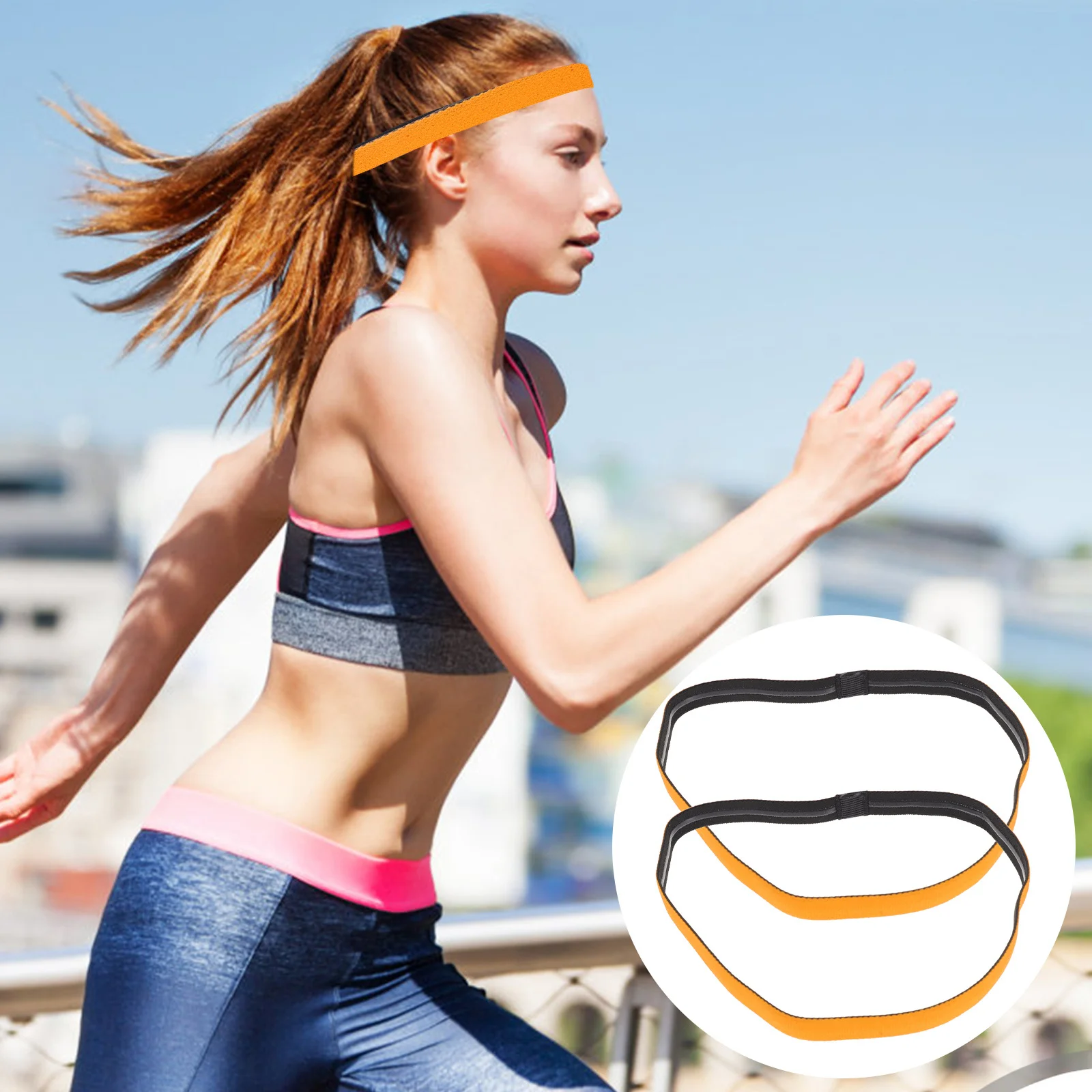 

2Pcs Multi-Function Anti-Slip Headbands Sports Sweatbands for Women Men Elastic Hair Bands Fitness Yoga Decor White Headband Men