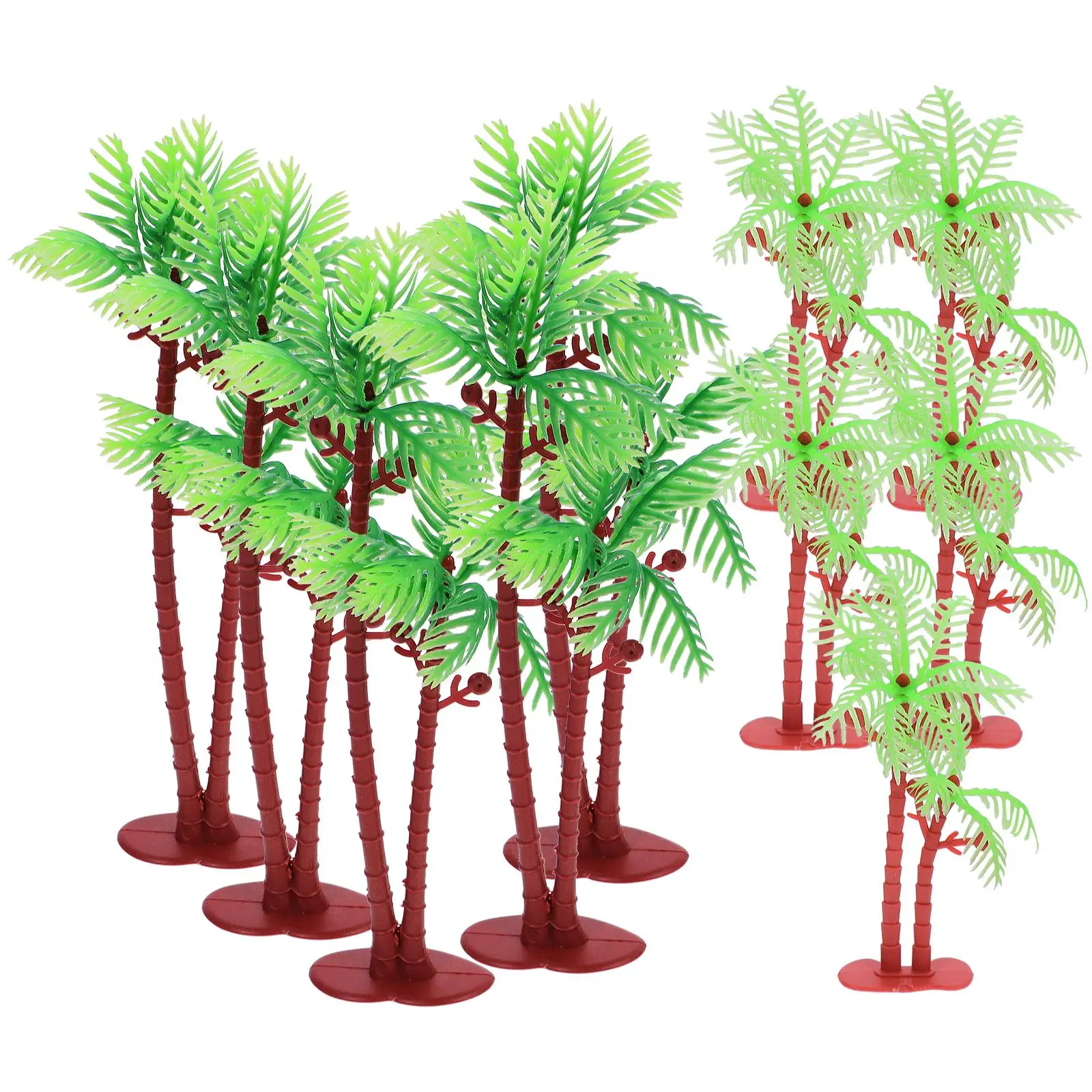 

10 Pcs Artificial Coconut Tree Miniature Model PVC Micro L DIY Decor Fish Tank Plant Scenery Toy Trees Mini Plastic