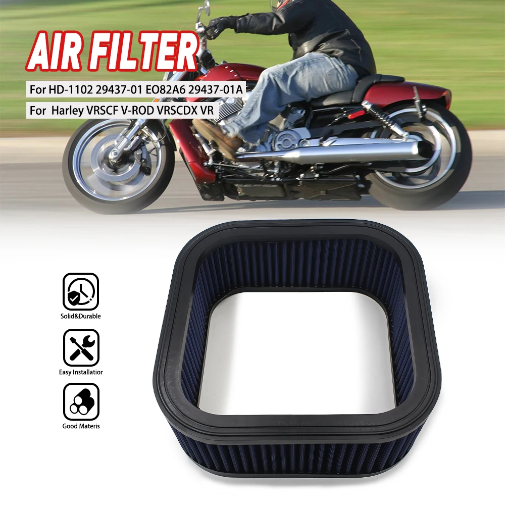 

Motorcycle Air Filter Cleaner Air Intake Filter Element For Harley VRSCF VRSCAW VRSCX VRSCA VRSCB V-ROD MUSCLE NIGHT ROD 76 CI