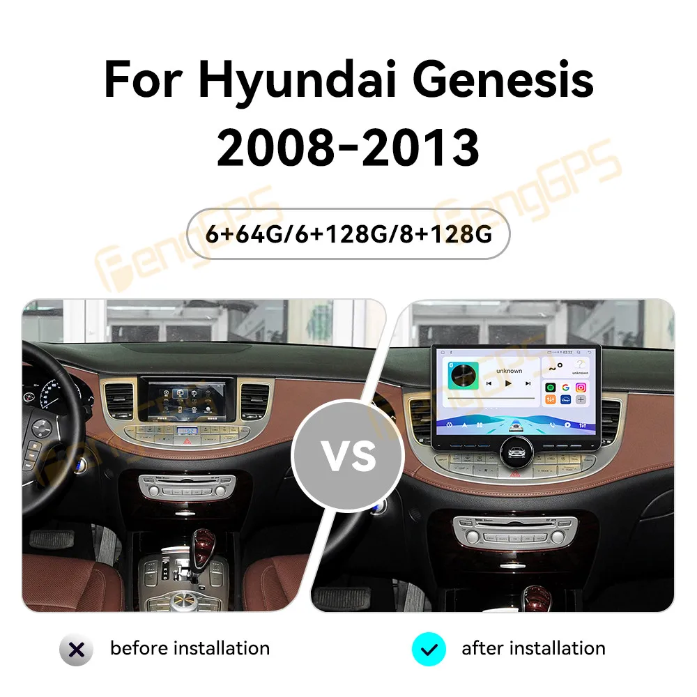 11.5 Inch Screen Car Radio For Hyundai Genesis 2008-2013 Android Auto GPS Navigation Multimedia Stereo Receiver Head Unit