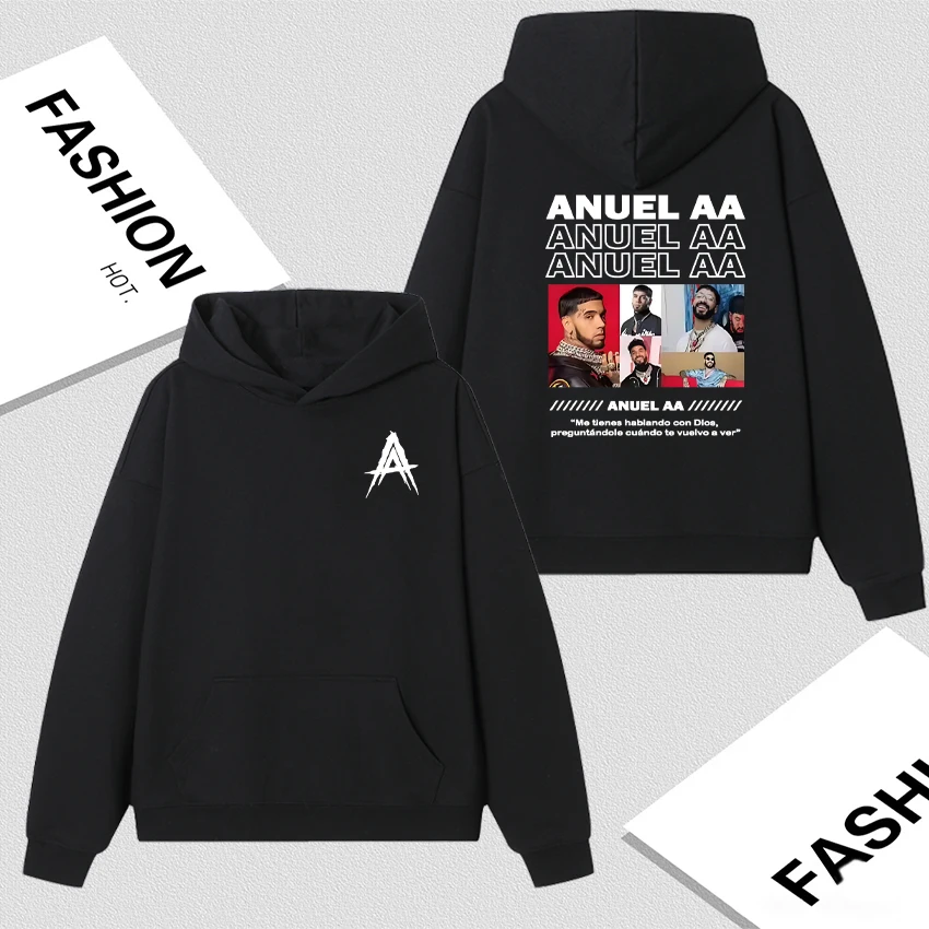 

Rapper Anuel AA Real Hasta La Muerte Graphic Pullovers Men Women Fashion Hip Hop Style Fleece Loose Hoodies Unisex Sweatshirts