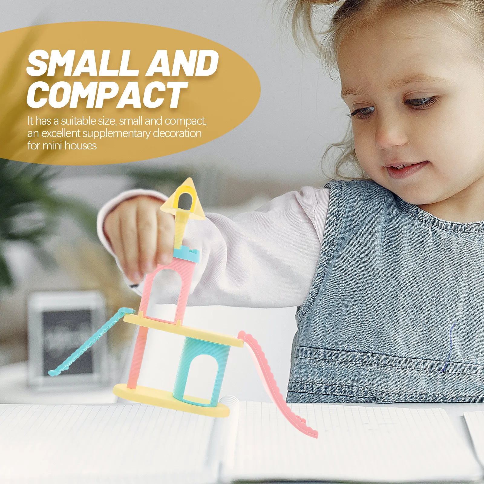 

2Pcs Miniature Slide Ornament Realistic Amusement Park Style Compact Size for Mini House Decoration Kids Play Activity Holiday