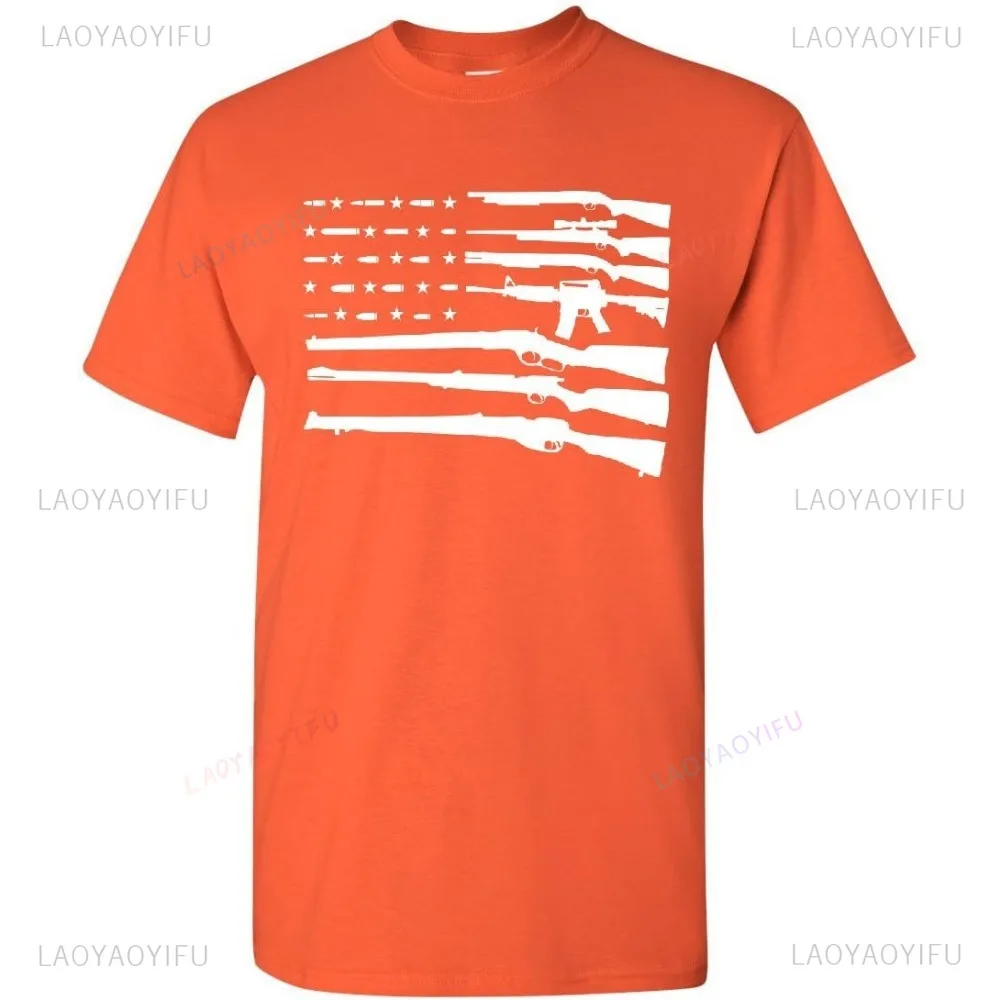 American Flag Gun Rights Homeland AR15 T-Shirt Military Fan Multiformity Rifle Graphic Printed Tshirt Casual Fashion Loose Tees