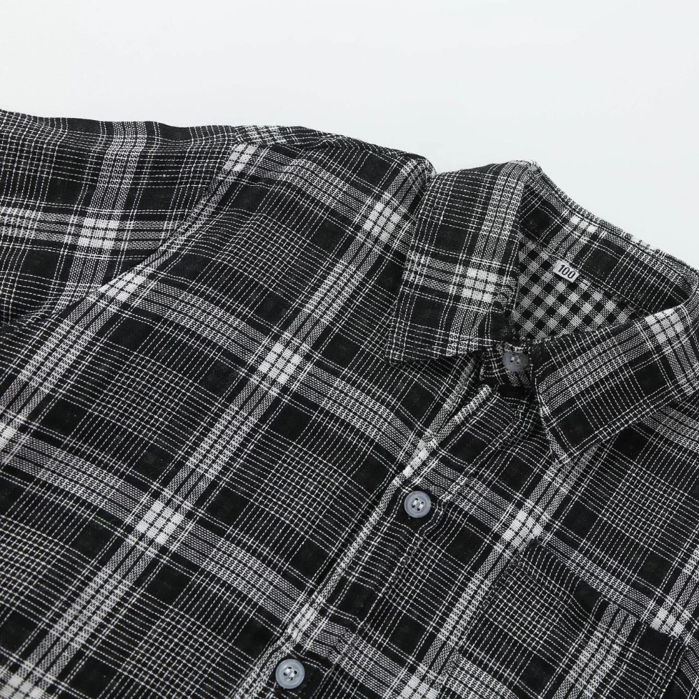 Fashion Kid Shirt Plaid T Shirt Girl Boy Shirts Oversize Kids Clothing Children Casual Leisure Outfit Jackt Teen Plus Size