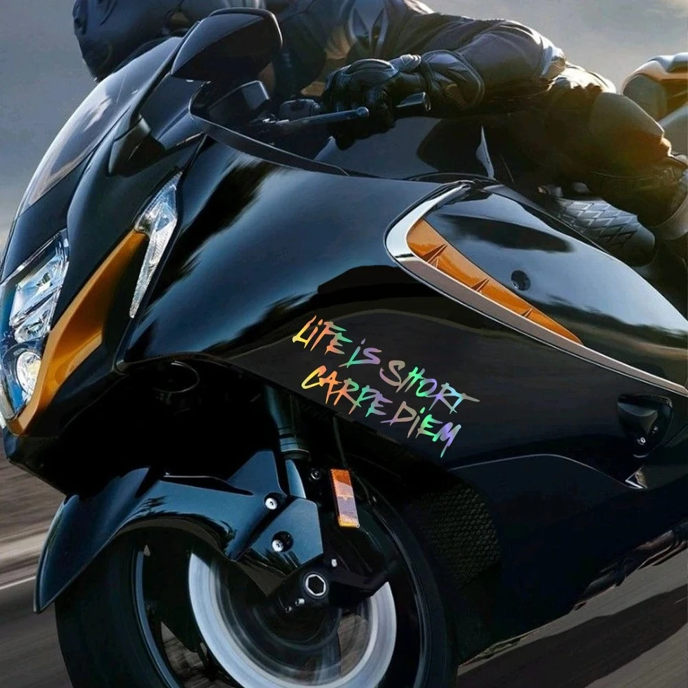

Наклейка на мотоцикл с креативным слоганом "Жизнь коротка, наслаждайся моментом" (Carpe Diem), аксессуары для декора мотоцикла своими руками
