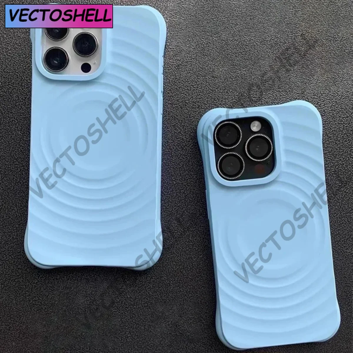 

Pure Color Ripple Silicone Magnetic Phone Case Cover for IPhone 13 14 15 16 Pro Max Case for 16 Series