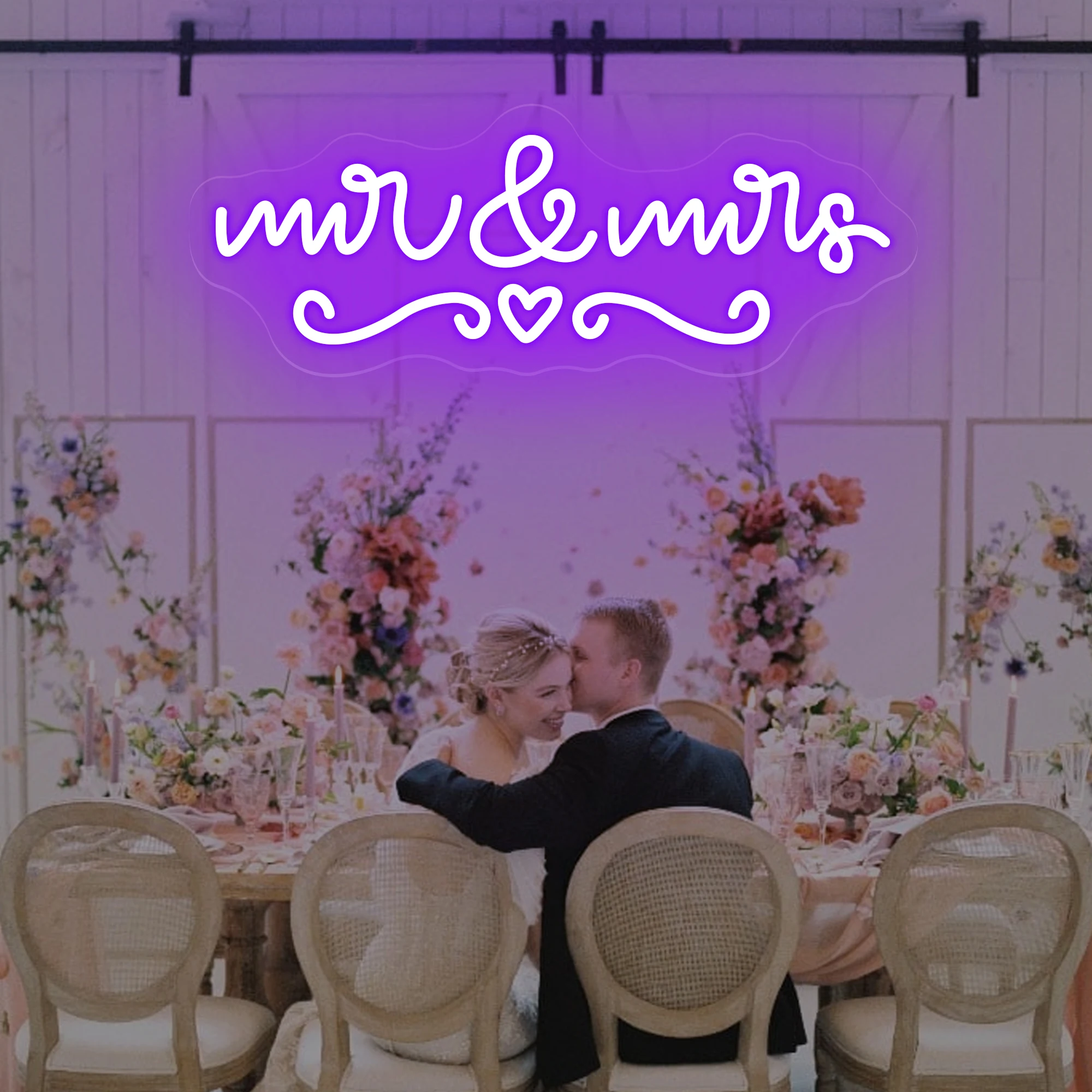 Custom Mr & Mrs Name LED Neon Sign Personalized Family Name Neon Light Home Wedding Engagement Party Backdrop Wall Decor Gift