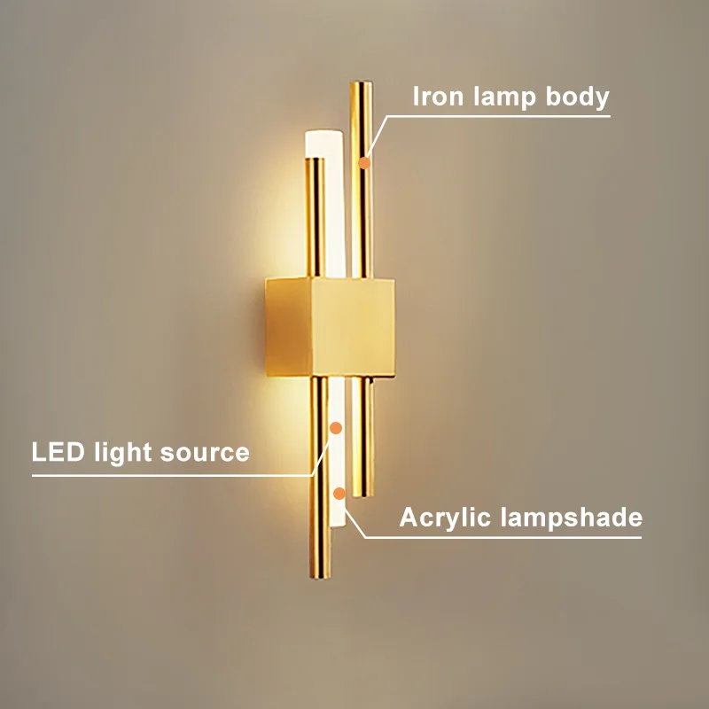 Nordic LED Wall Lamps Minimalist Staircase Bedroom Bedside Living Room Background Indoor Lighting Home Decor wall Sconces Light