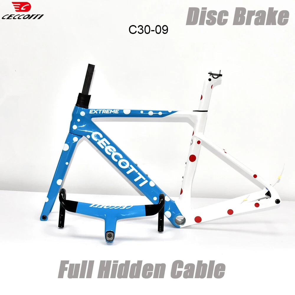 2025 Newest 700C Fully hidden line Road Bike Full Carbon Fibre Thru Axle Disc Brake Bicycle Frame Carbon Handlebar Fork Seatpost