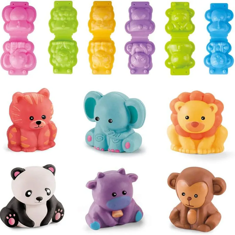 Kinder 3D Spielen Teig Formen Teig Zubehör Kit 3D Cartoon Löwe Affe Dinosaurier Plastilin Form DIY Ton Werkzeug Für Kinder Geschenke