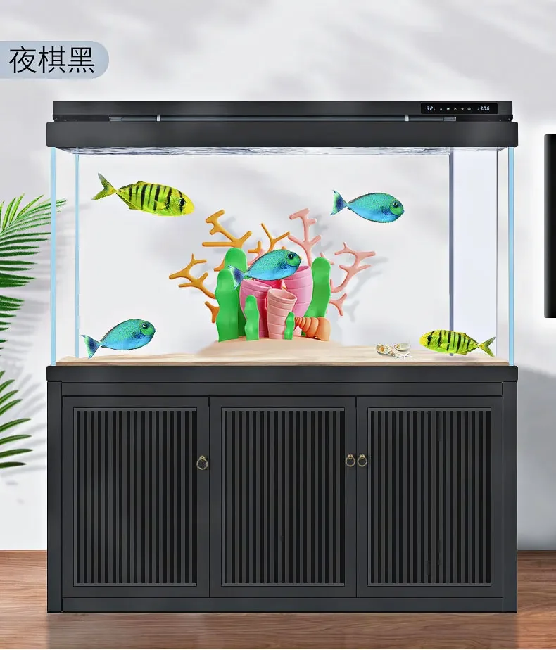 

New Bottom Filter Bottom Filter Dragon Fish Tank Thickened Super White Glass Aluminum Alloy Fish Tank Smart Household Tank