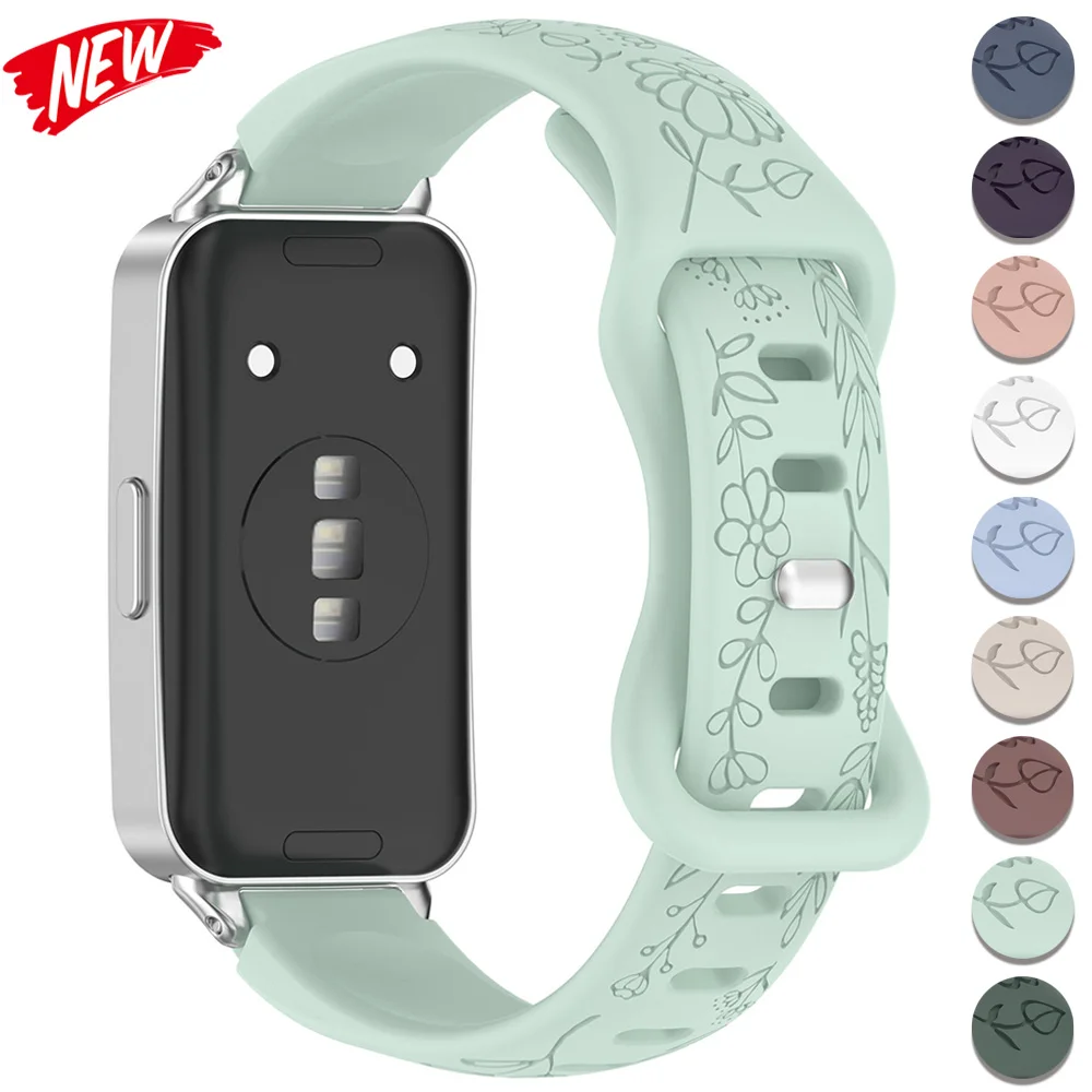 Sonnenblumen-Muster Geschnitztes Armband für Huawei Band 11/11Pro Verstellbares Weiches Silikonband für Huawei Watch 10 8 9 Armband