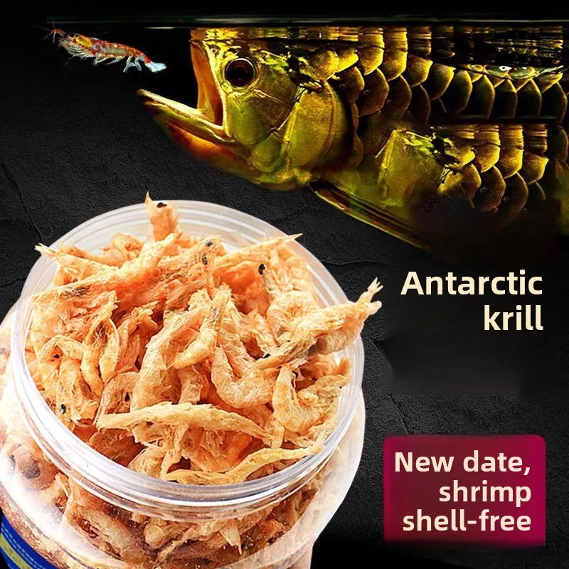 JUJIA  Antarctic Krill Fish Food-Premium Dried Shrimp for Arowana,Blood Parrot,Flowerhorn&Tropical Fish-Enhanced Color&Nutrition