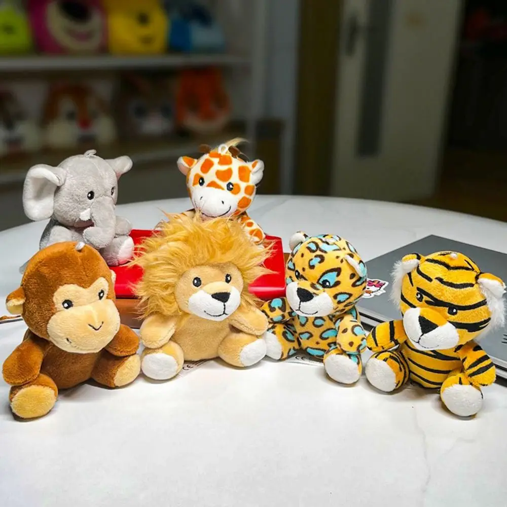 Porte-clés animaux de la forêt, pendentif beurre en peluche, singe, tigre, porte-clés animaux de la forêt, peluche douce