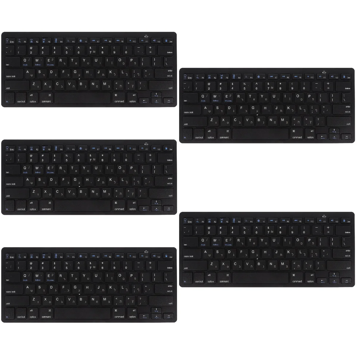 

5pcs Set of 5 Keyboard Portable Ergonomic מקלדת Wireless Rechargeable Office Compact Small