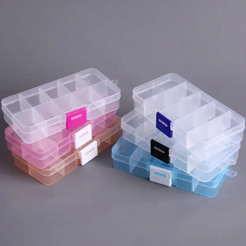 10 Grids Tool Storage Box Portable Electronic Components Screws Orginizer Boxes Removable Storage Parts Jewelry Tool Case