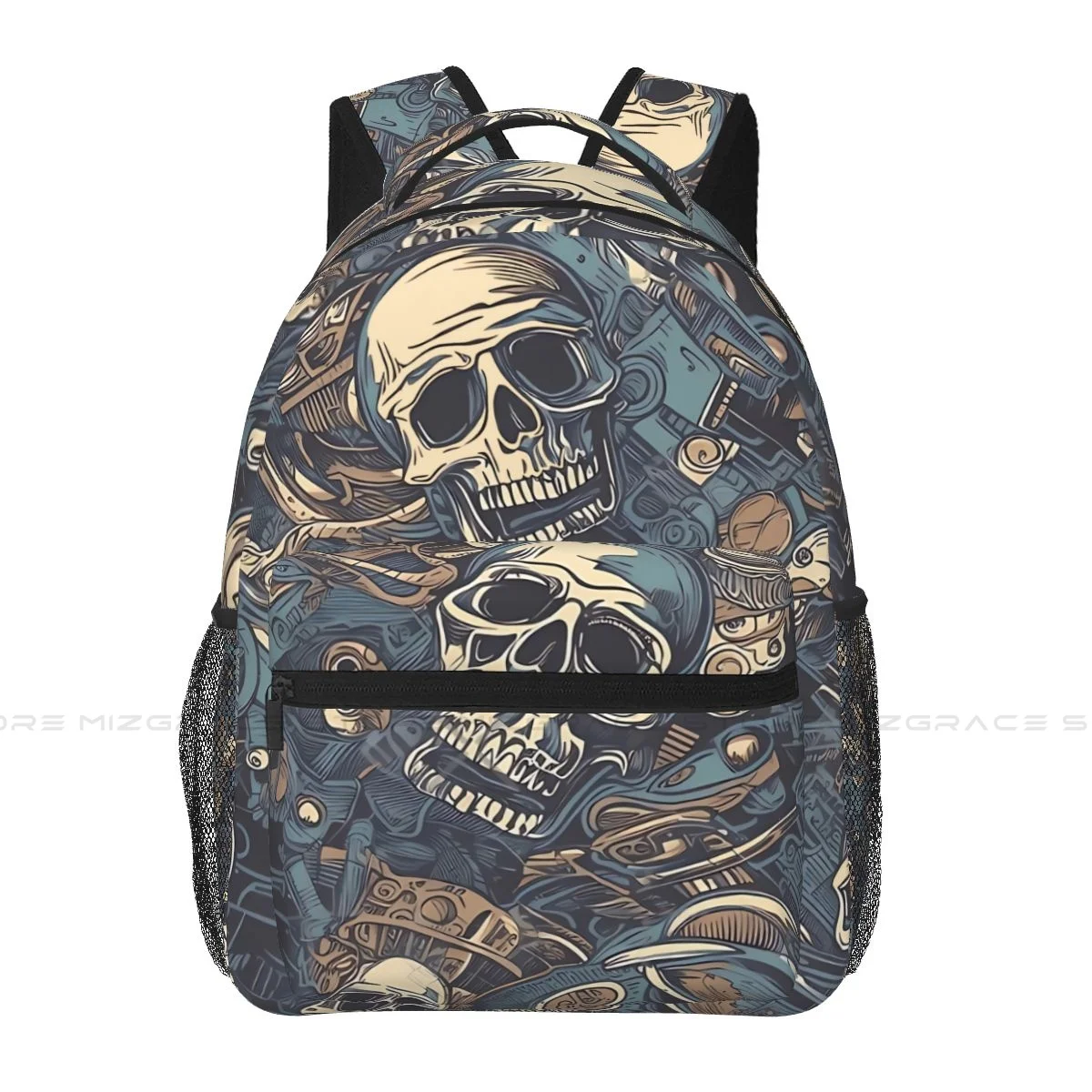 

Skulls Pattern Casual Knapsack for Men Women Skull Style Student Books Backpack School Laptop Bag Soft Rucksack