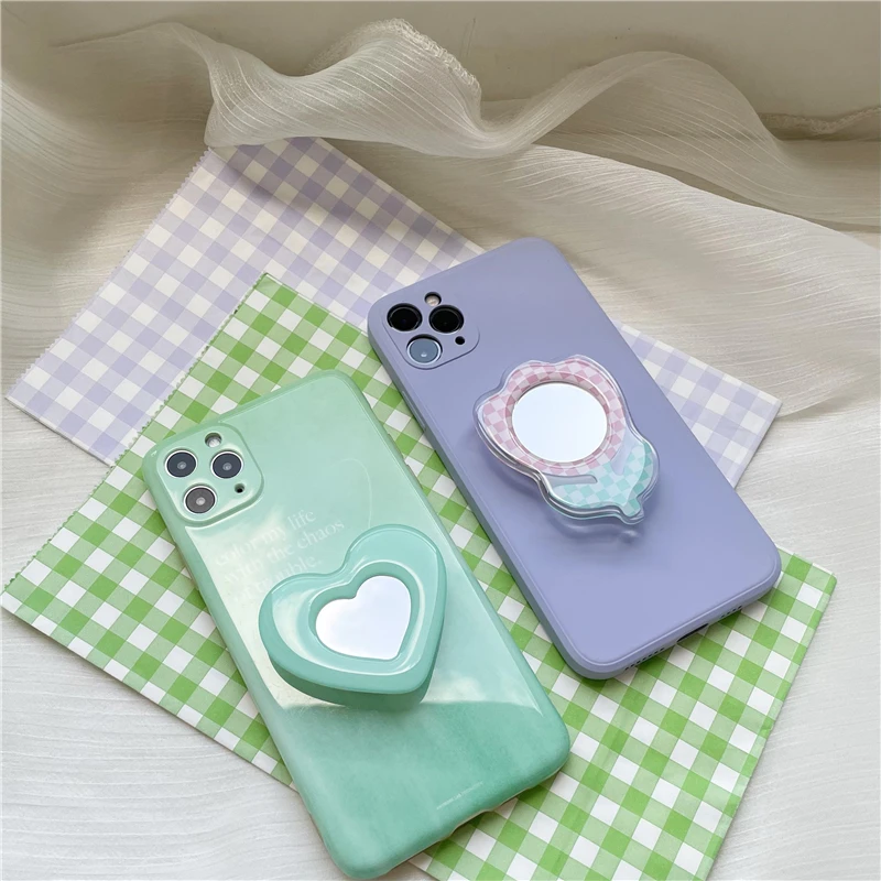 Beautiful Glossy Mirror Tulip Flower Grip Ring Support Folding Phone Socket Holder Expandable Griptok Phone Holder for iPhone images - 6