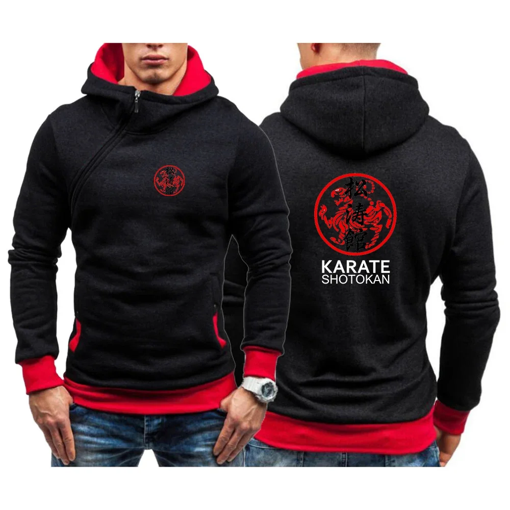 

Shotokan Karate 2024 Men's New New Casual Solid Diagonal Zipper Long Sleeve Hoodies Sweatshirts Sweatshirt Hooded Pullover Tops