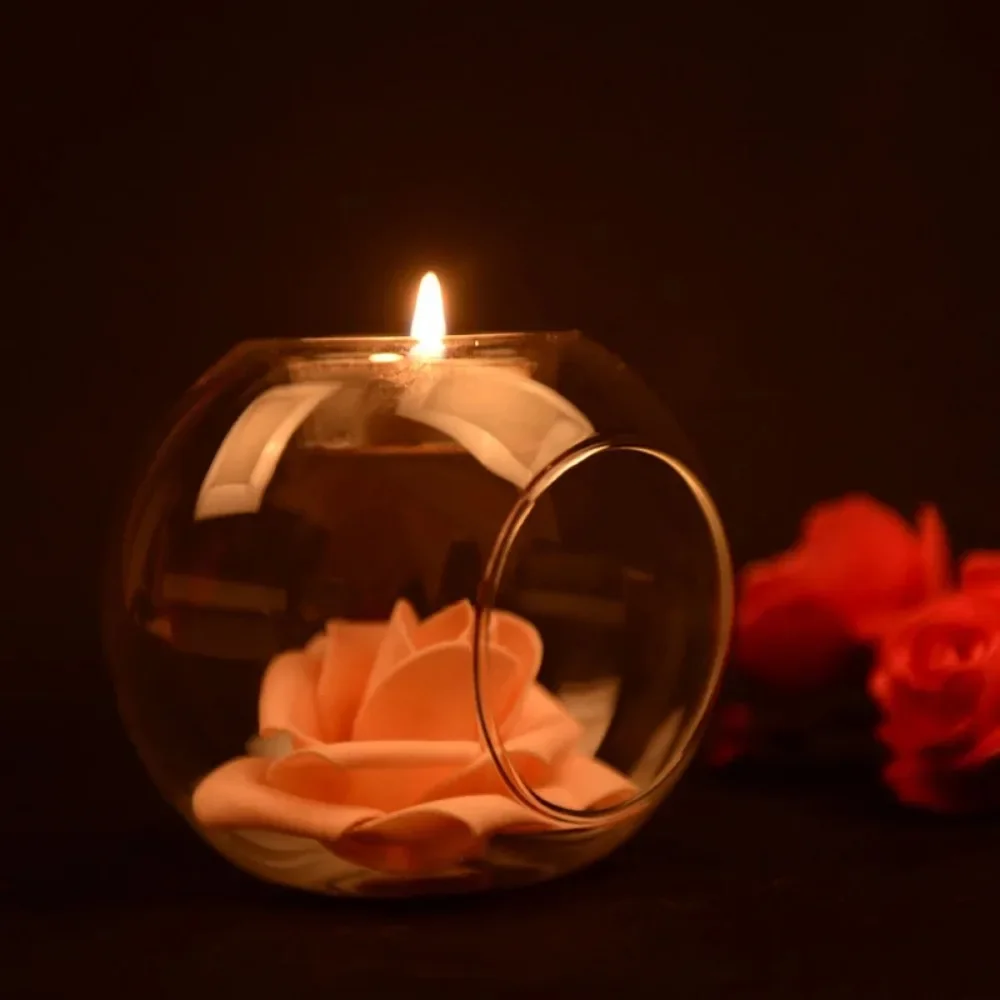 6/12Pcs Round Glass Tealight Candle Holder Glass Votive Candle Holders for Nordic Home Decor Wedding Table Centerpieces