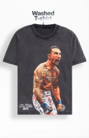 Camiseta lavada UFC Max Holloway BMF para mujer, camiseta Vintage Unisex de manga corta de gran tamaño con estampado de tatuaje de boxeo, camiseta para mujer 2026