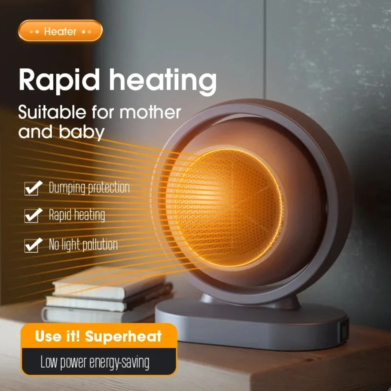 

380W Portable Heater Desktop Fan Stove Warm Air Blower Mini Radiator Office Room Warmer Winter Low Consumption