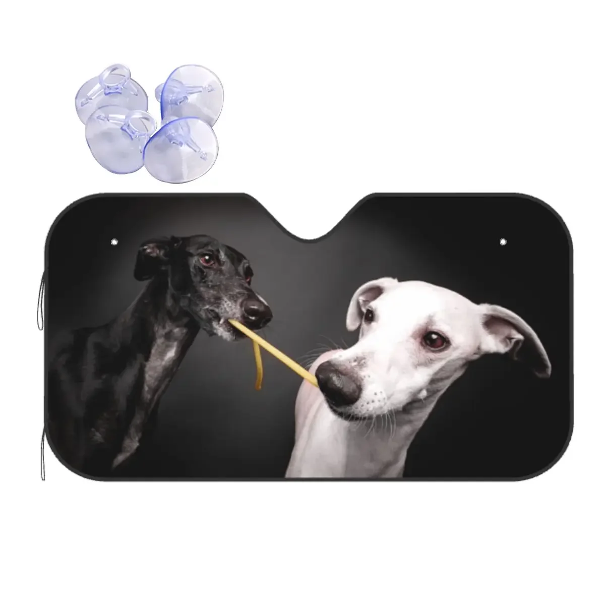 Greyhound Whippet Lurcher Galgo Dog Windshield Sunshade Funny Car Front Windshield 70x130cm Sun Visor Heat Reflector