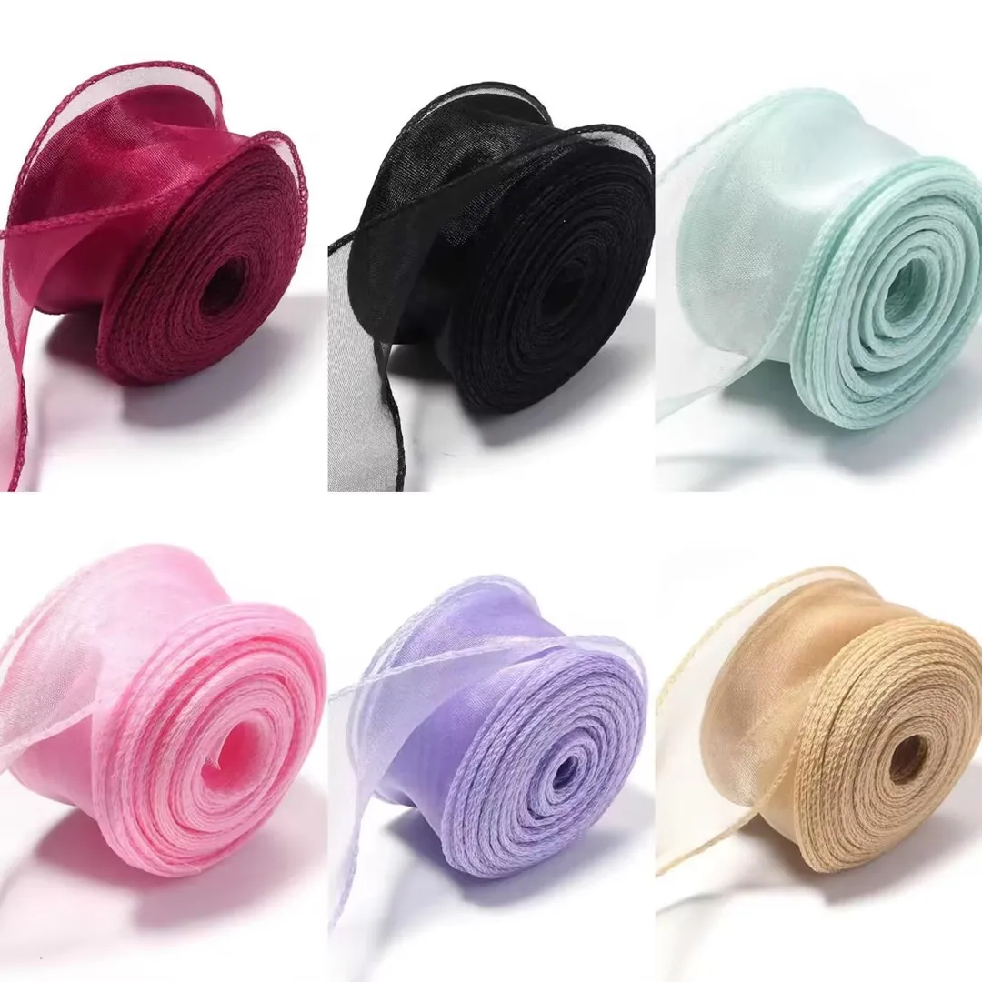 9M 4cm Fishtail Chiffon Ribbon Wavy Edged Organza Ribbon For DIY Jewelry Crafts Bouquet Gift Wrapping Wedding Decoration Sewing