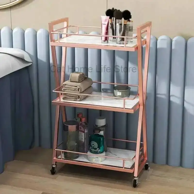 

Sockets Drawer Cart 2-tier Cosmetic Trolley Storage Hairdressing Salon Auxiliary Chair Professional Beauty Furniture Foldable