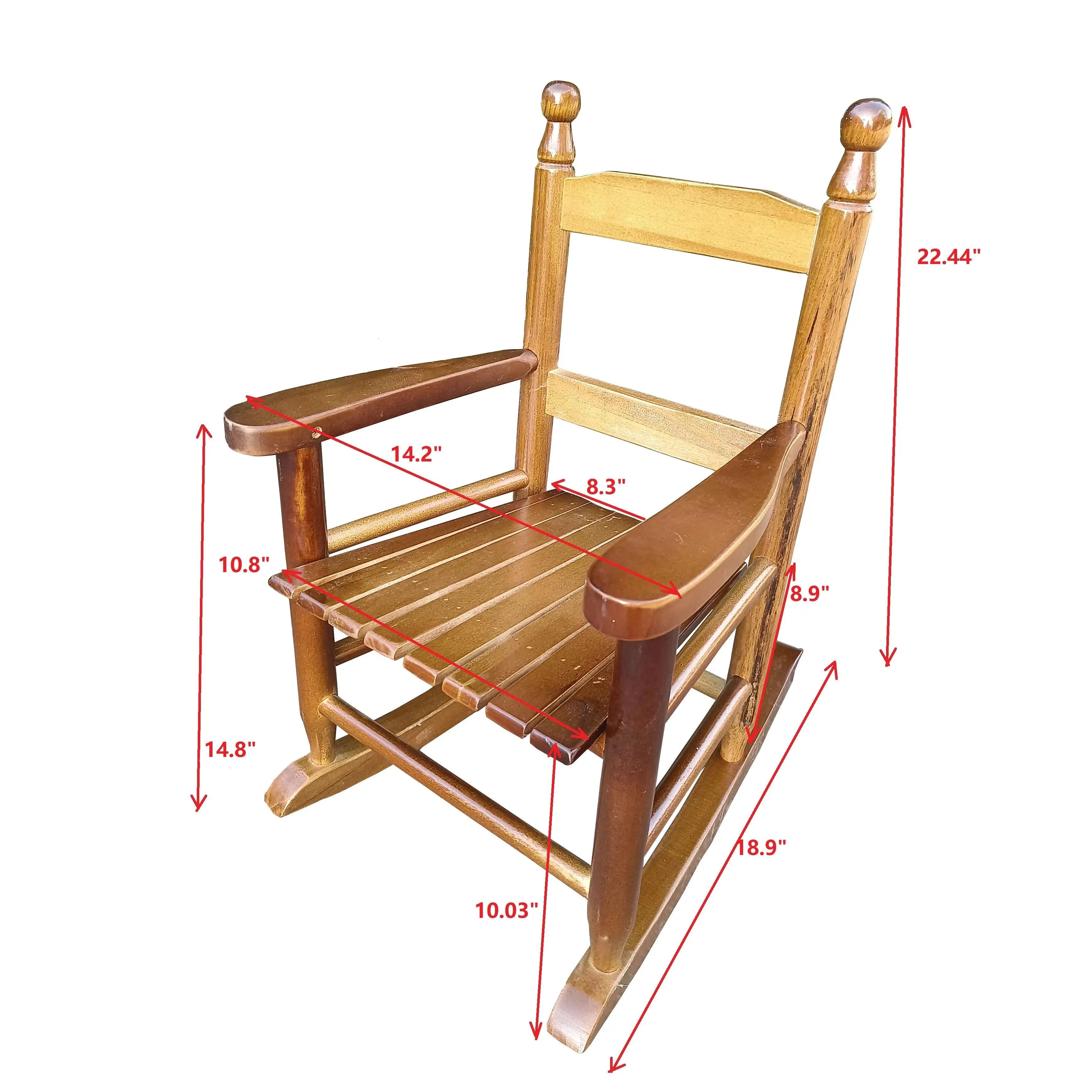 Durable Children's Oak Rocking Chair - Perfect for Indoor & Outdoor Use - Kid-Friendly Design