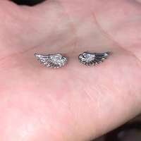 Vintage Couples Creative Angel Wings Stud Earrings Women Punk Studs Birthday Jewelry Gift