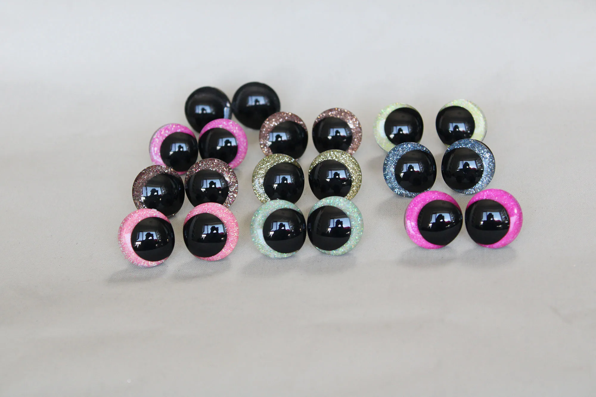 20 stks-Y10--12mm tot 25mm 30mm SPEELGOED OGEN glitter 3D speelgoed ogen MET wasmachine demoy pluche pop kleur optie