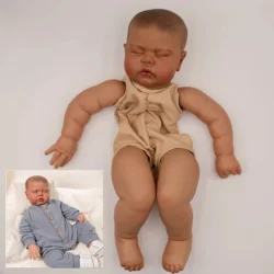 24inch Pickle Sleeping Dark skin version Painted Kits Already Painted Doll Parts Cute Birthday Christmas Gifts With Cloth Body