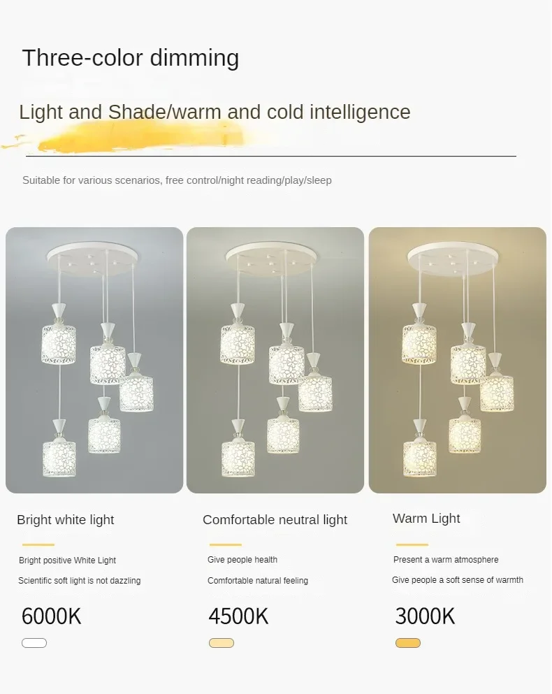 Dining Room Chandelier Simple Modern Creative Cream Wind Lighting Nordic Design Sense Round Table Three Dining Room Bar Lamps