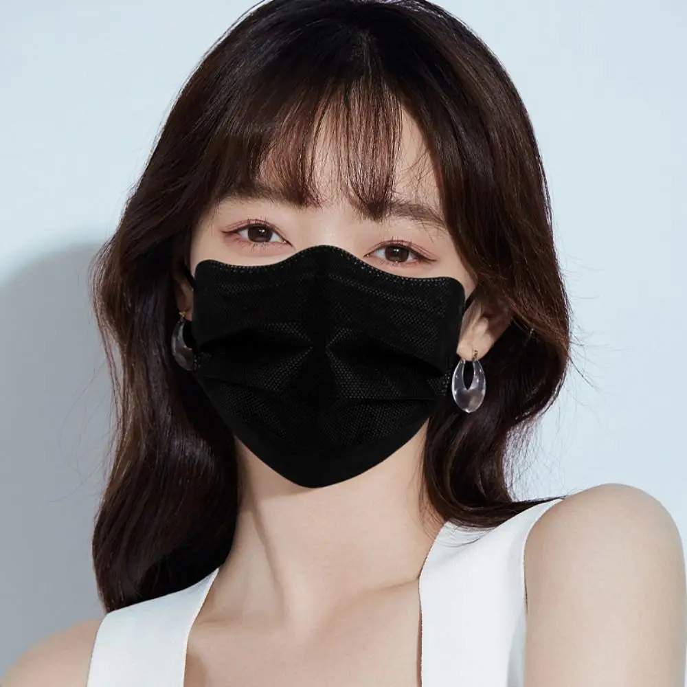 50pcs Breathable Butterfly Shaped Design Disposable Face Mask V-face Morandi Color Anti Dust Mask 3layer Protective Face Cover
