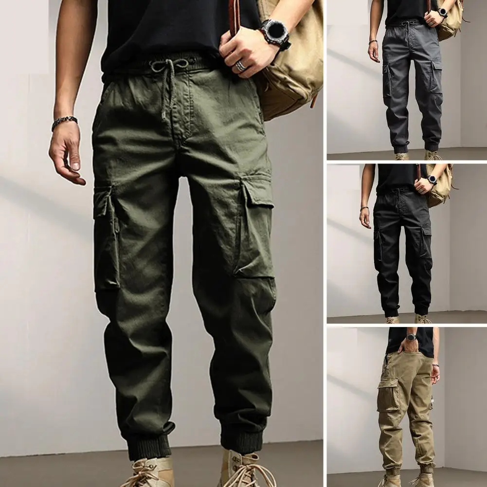 Pantalon cargo monochrome pour homme, pantalon design multi-poches, doux et respirant, Rince-Elded At Fit Multi, décontracté