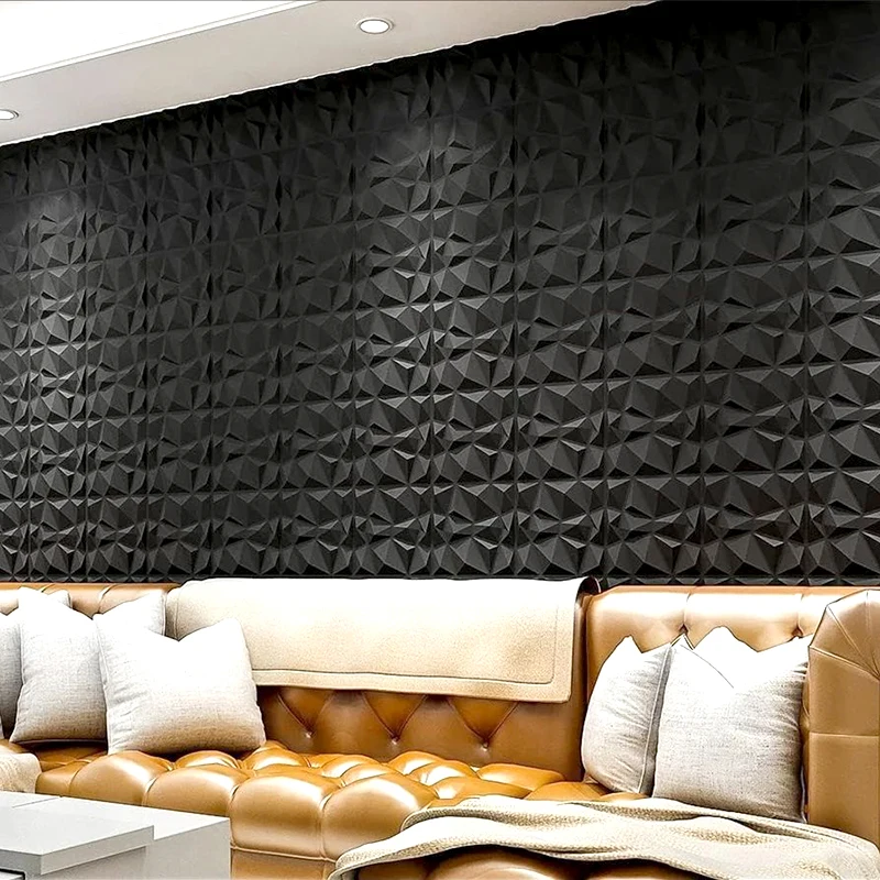 12pcs 30cm wall renovation 3D Stereo Wall Panel Diamond Not self-adhesive tile 3D wall sticker living room Bathroom wall paper