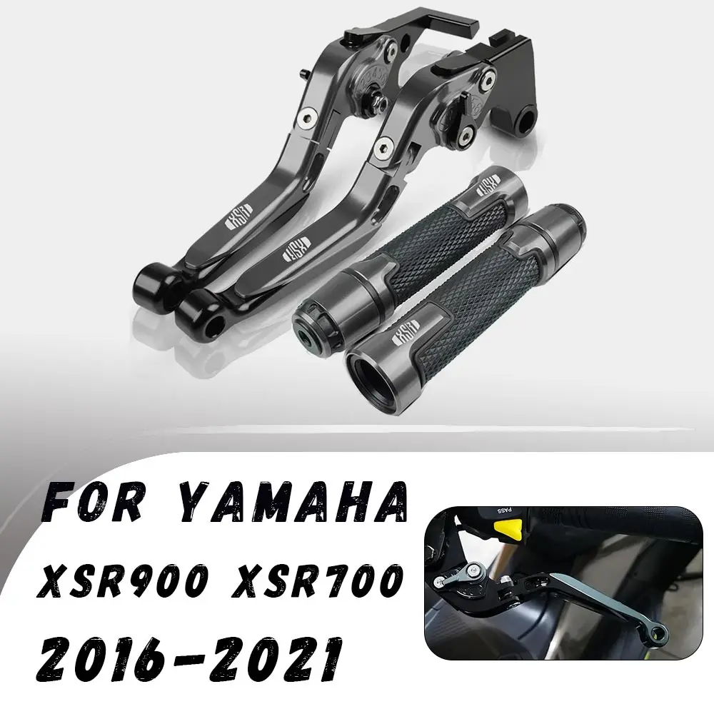 For Yamaha XSR900 XSR700 2016-2021 Folding Brake Clutch Lever Handbrake Handlebar Grip Handle Hand Grips Motorcycle Accessories