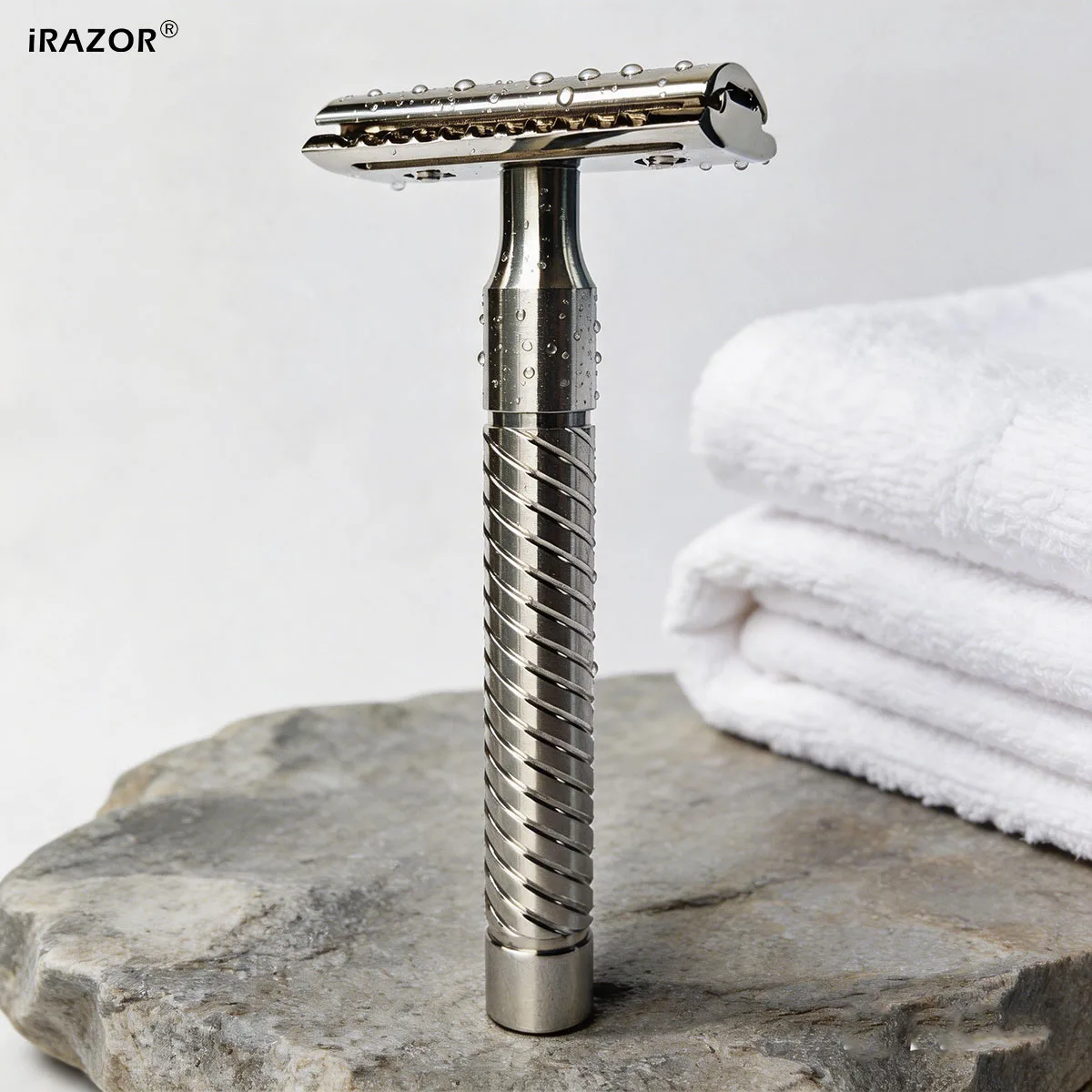 

iRAZOR 316 Stainless Steel Safety Razor for Men Anti-Slip Double Edge DE Heavy Duty Metal Manual Shaver with 10 Blades Gift Set