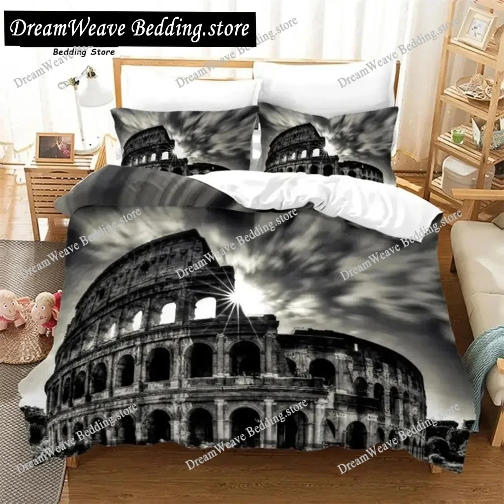 

3D Europe City Building Bedding Set 3D Print Duvet Cover Cartoon Comforter King for Kids Child Teen Boys Girls Bedroom Decor