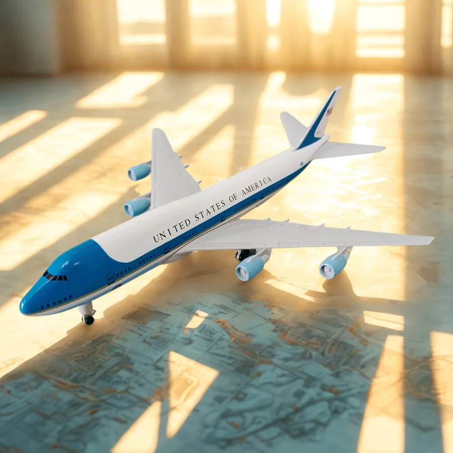 

Air Force one 1:400 литая под давлением металлическая модель самолета с подставкой 747 модель самолета из сплава 20 см комплекты моделей самолета для авиационных энтузи