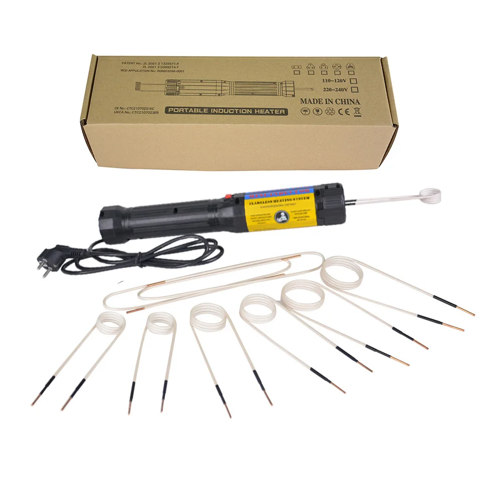 1000W/1100W Magnetic Induction Heater Kit Automotive Flameless Heat Induction Heating Machine 3/8Coils Car Repair Tool