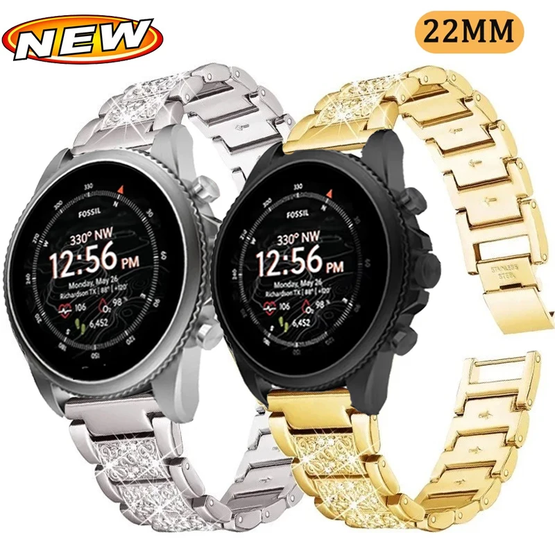 النساء الماس معصمه ل الأحفوري GEN 6 5E 5 44 مللي متر حزام الساعات 22 مللي متر حزام الجنرال 5 LTE 45 مللي متر/كارلايل/غاريت/جوليانا سوار الفرقة